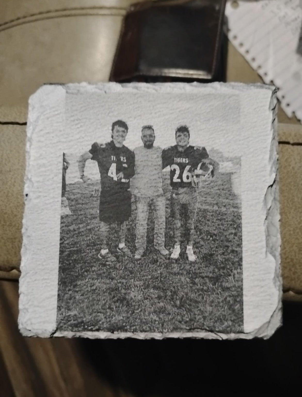 Custom Engraved Slate Coaster – Personalized Photo Gift