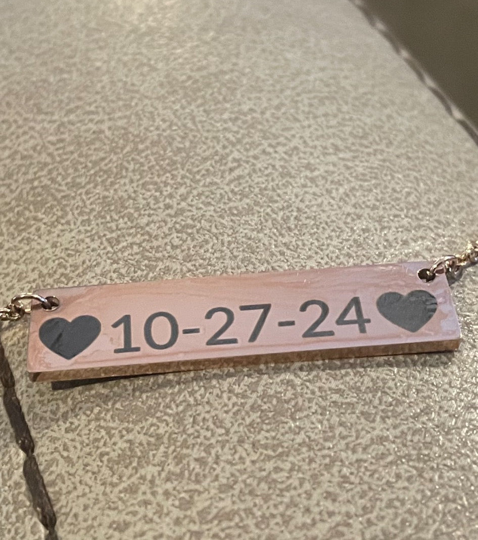 Engraved "I Love You" Bar Necklace – Elegant & Timeless
