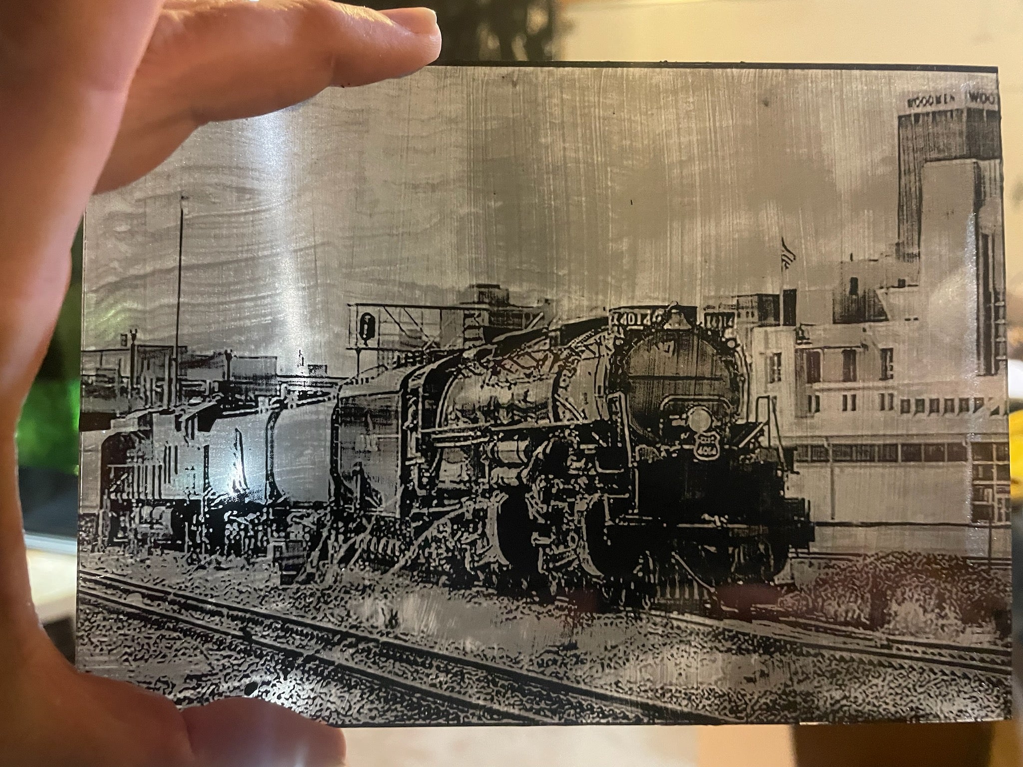 5x7 Decorative Glass Art – Vintage Train Scene