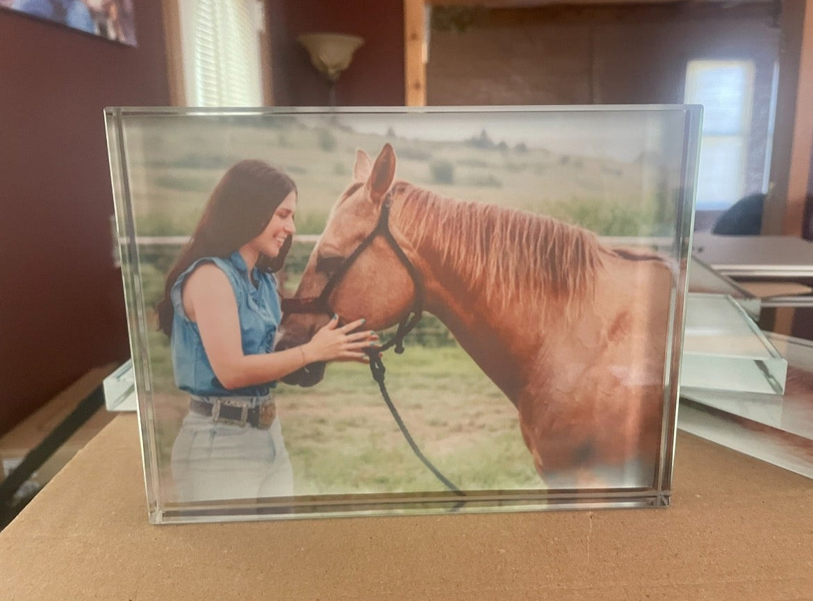 Custom Glass Photo Block – 3D Keepsake Display