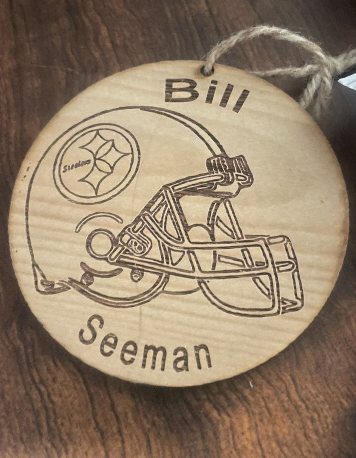 Personalized Engraved Wooden Round Ornament