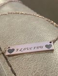 Engraved "I Love You" Bar Necklace – Elegant & Timeless