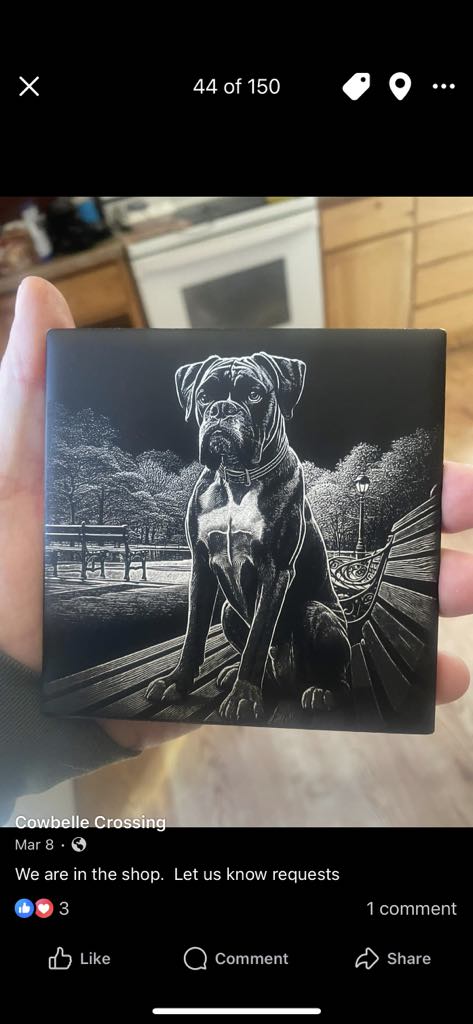 Custom designed painted tile